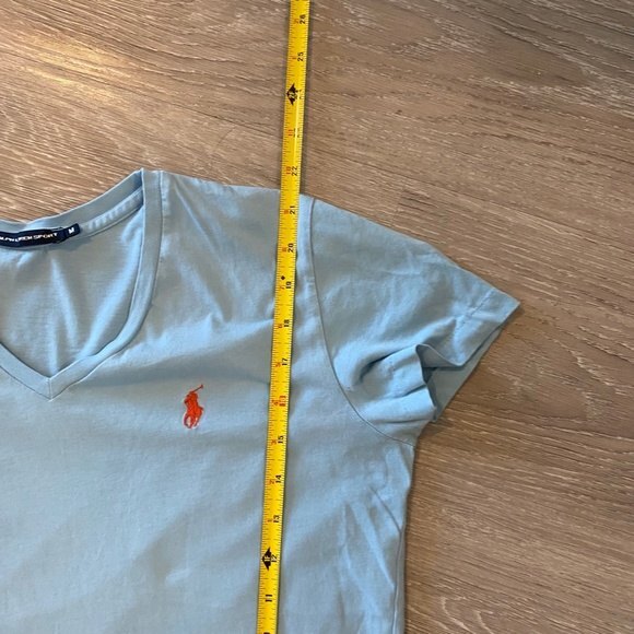 Ralph Lauren Sport Basic Short Sleeve V-Neck T-Shirt. Light Blue. Medium. - Picture 6 of 6